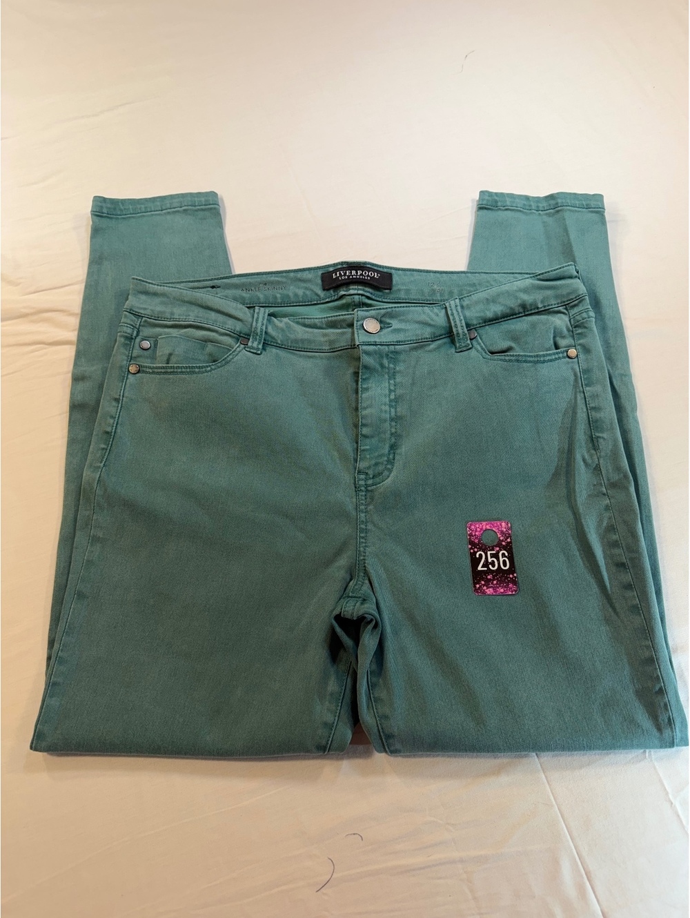 Liverpool The Ankle Skinny Jeans in Green - Size 12/31
